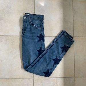 Top shop jeans with stars on trim